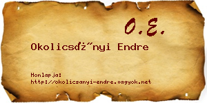 Okolicsányi Endre névjegykártya